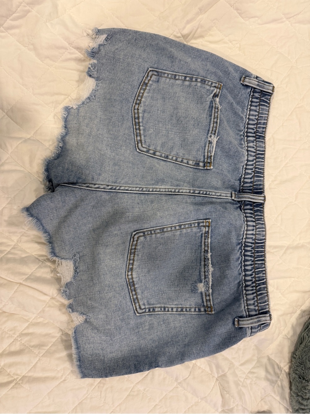 Aerie daydream shorts! Light Blue Denim High-Waist Frayed Hem Women's Shorts